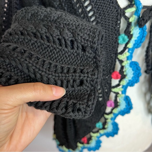 Vintage Relativity Crochet Tie Front Cardigan. Size LP - Picture 6 of 7